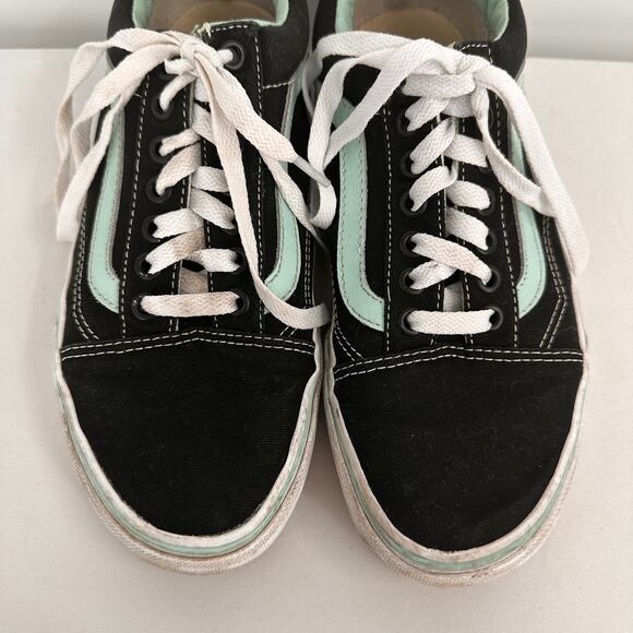 Vans Old Skool Skateboard Low Top Sneakers Black & Mint Size 7M / 8.5W - Picture 6 of 7